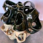 Stacked, a ceramic sculpture by Sarah Julig is on display at Homer Council on the Arts during their September ceramics student showcase. Photo provided by Homer Council on the Arts