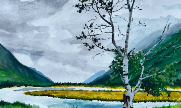 Tern Lake, a painting by Emily Camacho is part of her solo exhibit on display at Grace Ridge Brewing through September. Photo provided by Grace Ridge Brewing