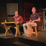 Peter Norton and Sascha Petersen perform a scene from Pier 1.0: Staging Realityon the Pier One Theatre stage on Saturday in Homer.