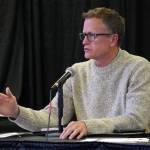 U.S. Fish and Wildlife Service Senior Advisor for Conservation Boyd Bilhovde participates in a panel discussion at the Kenai River Sportfishing Associations Kenai Classic Roundtable at the Soldotna Regional Sports Complex in Soldotna, Alaska, on Wednesday, Aug. 23, 2023. (Jake Dye/Peninsula Clarion)