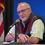 Alaska Department of Fish and Game Commissioner Doug Vincent-Lang participates in a panel discussion at the Kenai River Sportfishing Associations Kenai Classic Roundtable at the Soldotna Regional Sports Complex in Soldotna, Alaska, on Wednesday, Aug. 23, 2023. (Jake Dye/Peninsula Clarion)