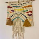 Rainbow Warrior, a macraweave by Chelsea Carpenter, is on display in Bunnell Arts Centers 10x10 show through September 2023. Photo provided by Chelsea Carpenter