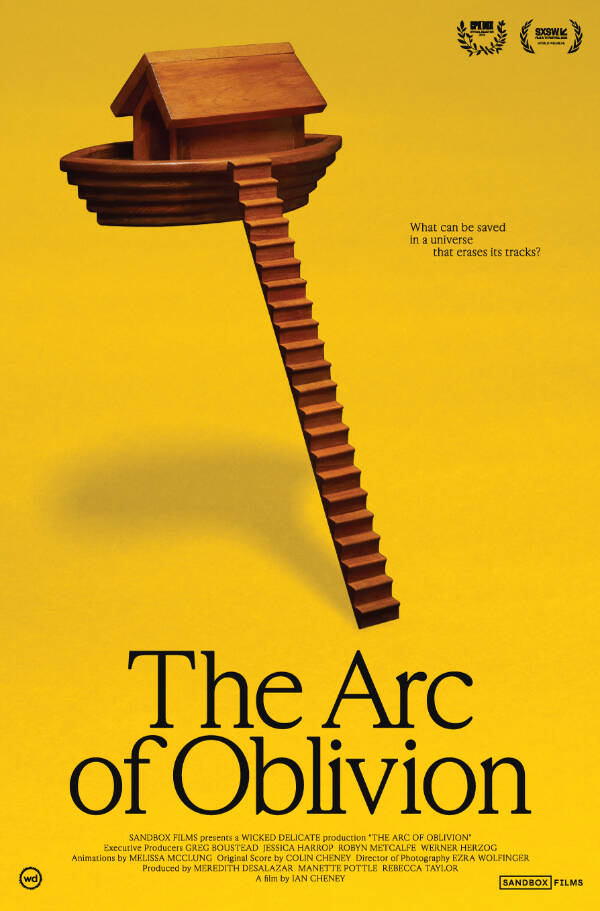 Promotional poster for The Arc of Oblivion. Photo provided by the Homer Theatre.