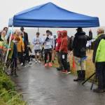 Runners participating in the first annual 5K Run for Recovery gather at the starting line on Saturday, Sept. 16, 2023 in front of Kevin Bell Arena on the Spit in Homer, Alaska. (Delcenia Cosman/Homer News)