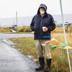 Mayor Ken Castner stands by the starting/finishing line during the 5K Run for Recovery on Saturday, Sept. 16, 2023 at Kevin Bell Arena on the Homer Spit in Homer, Alaska. Photo by Arctic Stills Photography