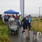 Runners take off in the first annual 5K Run for Recovery on Saturday, Sept. 16, 2023 in front of Kevin Bell Arena on the Spit in Homer, Alaska. (Delcenia Cosman/Homer News)