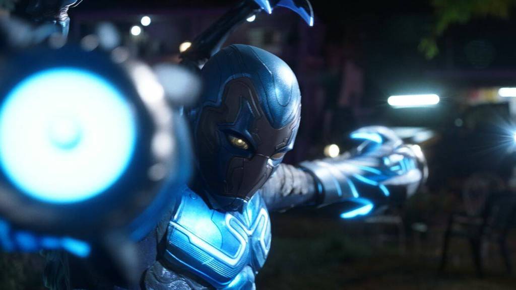Xolo Maridueña portrays Jaime Reyes, Blue Beetle in Blue Beetle. (Photo courtesy WarnerMedia)