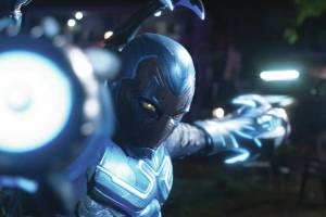 Xolo Maridueña portrays Jaime Reyes, Blue Beetle in Blue Beetle. (Photo courtesy WarnerMedia)
