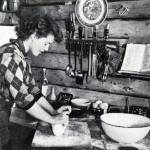 Rusty Lancashire kneads bread dough in her kitchen. (1954 photo by Bob and Ira Spring for Better Homes & Garden magazine)