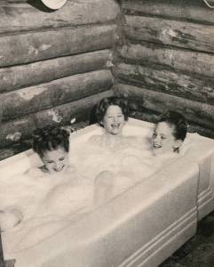 1954 photo by Bob and Ira Spring for Better Homes & Garden magazine
The Lancashire sisters(L-R, Lori, Abby and Martha), cleaning up in their younger, more carefree days.