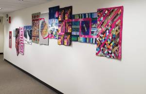 We Are All Connected, quilts by Homer quilters on display at South Peninsula Hospital, in Homer, Alaska. (Photo provided)