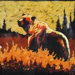Autumn Grizz, a giclee print of batik on rice paper by Janaan Kitchen is one of numerous autumn-inspired artworks on display at Ptarmigan Arts through October. Photo provided