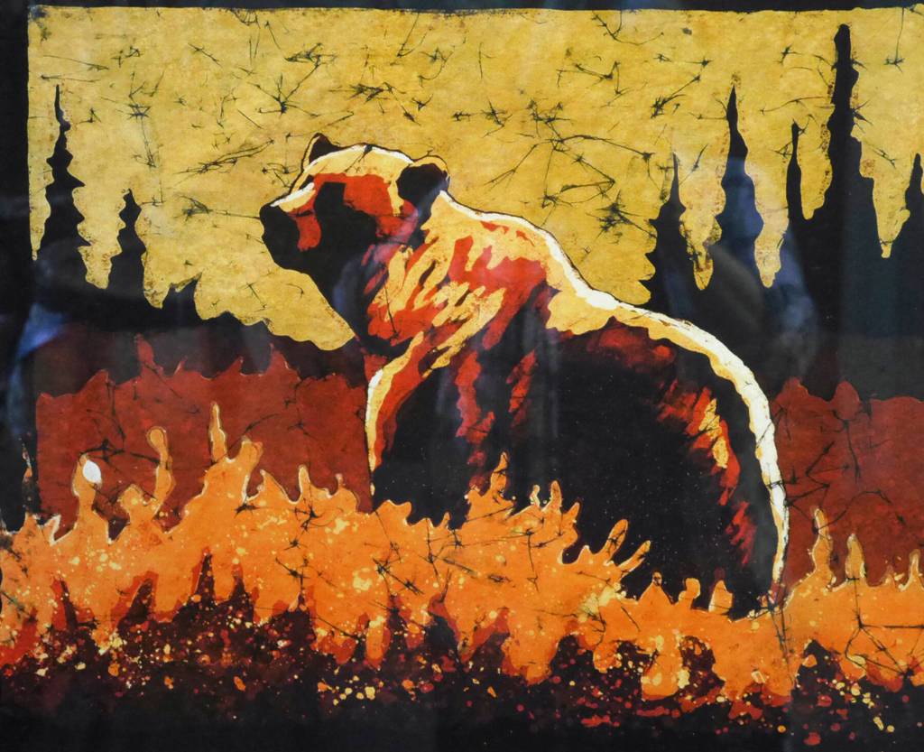 Autumn Grizz, a giclee print of batik on rice paper by Janaan Kitchen is one of numerous autumn-inspired artworks on display at Ptarmigan Arts through October. Photo provided