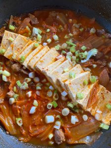 Pork, fermented kimchi and tofu make the base of this recipe for Kimchi stew. (Photo by Tressa Dale/Peninsula Clarion)