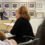 Laura Burke speaks during a community conversation on Thursday, Oct. 5, 2023, in Soldotna, Alaska. (Ashlyn OHara/Peninsula Clarion)