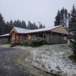 Snow falls on the Homer News office on Thursday morning, Oct. 12, 2023 in Homer, Alaska. (Delcenia Cosman/Homer News)