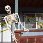 The Homer Seaside Cottages are decorated for the spooky season on Friday, Oct. 13, 2023 in Homer, Alaska. (Finn Heimbold/Homer News)