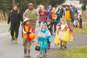 Photo by Sarah Knapp/Homer News file
Lions and tigers and bears, oh my! Creatures of all kinds head down Bayview Avenue in search of candy and treats on Halloween.