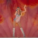 Taylor Swift performs songs from her album Lover in Taylor Swift: The Eras Tour. (Promotional image courtesy Taylor Swift Productions)