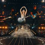 Taylor Swift performs songs from her album Fearless in Taylor Swift: The Eras Tour. (Promotional image courtesy Taylor Swift Productions)