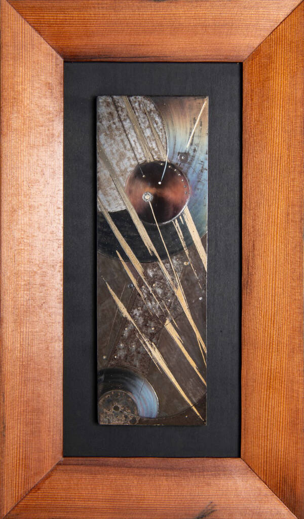 Across the Universe, heat-colored steel by Jeff Dean, is featured in the Dean Family gallery through November. Photo provided by Jeff Dean