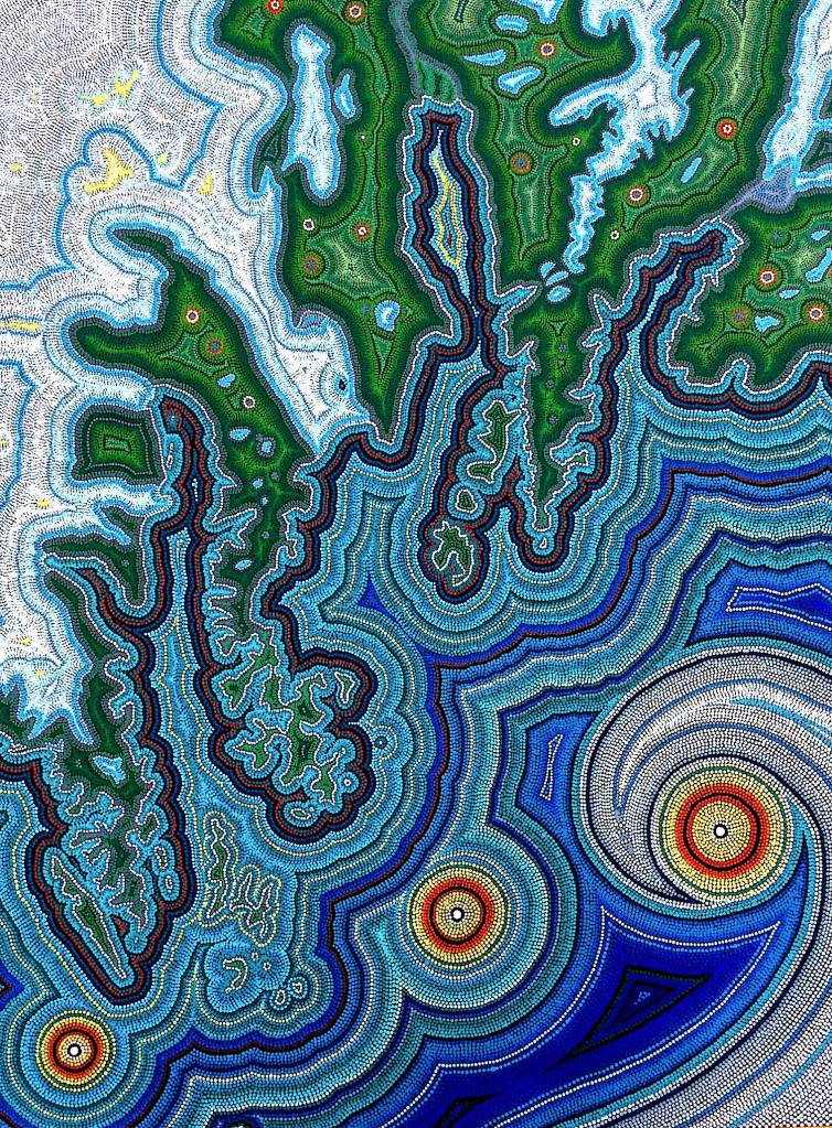 Gulf, an egg tempera on hardboard painting done by Deland Anderson in 2002, depicts the North Gulf Coast waters. Photo provided by Deland Anderson