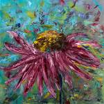 Echinacea is a pallet knife oil painting created this summer by Cindy Nelson, whose work is available year-round at Ptarmigan Arts. Photo provided by Cindy Nelson