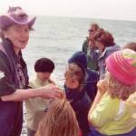Photo contributed by the Center for Alaskan Coastal Studies
Daisy Lee Bitter with students exploring a beach in Homer. Date is unknown.