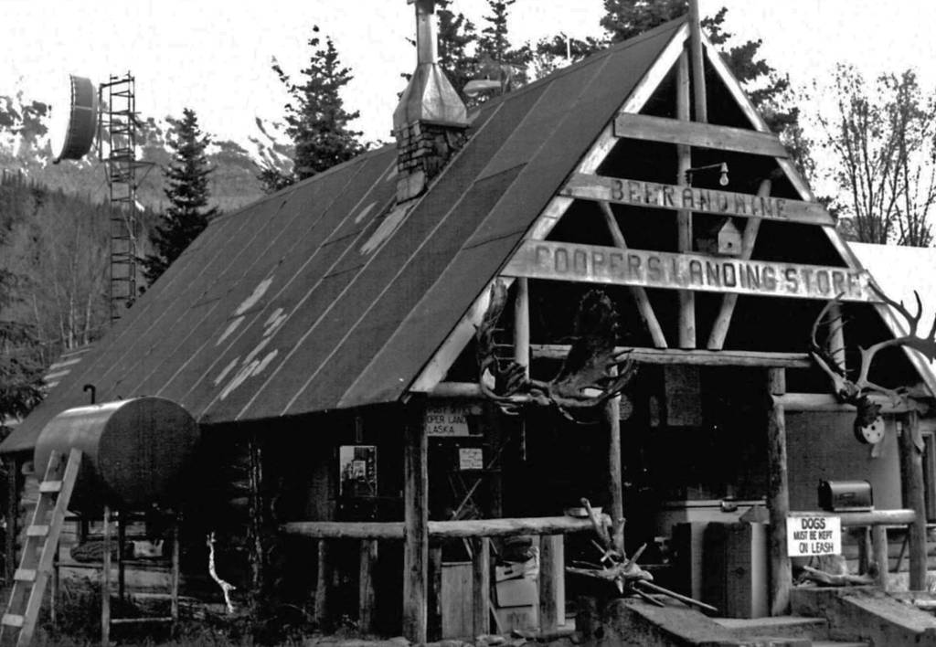 The Cooper Landing Post Office, photographed here in 1977 for possible inclusion in the National Register of Historic Places, was once housed in this store, constructed by Jack Lean many decades earlier.