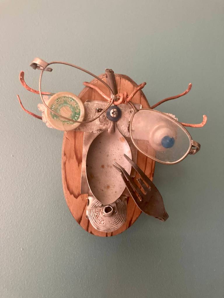 Specific Gravity, a found object sculpture by Michael Armstrong, is on display at Homer Council on the Arts Fun With 5x7 exhibit through December. Photo provided by Homer Council on the Arts