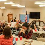 Community members enjoy a Thanksgivng meal provided by the Virl Pa Haga VFW Post 10221 on Thursday, Nov. 23, 2023 in Anchor Point, Alaska. Photo provided by Heidi Adams