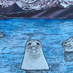 Sealscape, a gouache and archival ink piece by Renee Veldman, is on display in Homer Council on the Arts Fun with 5x7 exhibit through December. Photo provided by Renee Veldman