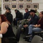 Audience members listen to Iris Fontana, of the Satanic Temple, deliver an invocation during a Kenai Peninsula Borough Assembly meeting on Tuesday, Dec. 12, 2023, in Soldotna, Alaska. Fontana was the last person to deliver an assembly invocation before a new borough policy, which says only borough volunteer chaplains may deliver the invocation, takes effect. (Ashlyn OHara/Peninsula Clarion)