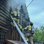 Kachemak Emergency Services personnel work to extinguish a fire at the Fritz Creek General Store early Thursday morning on July 6<ins>,</ins><ins> 2023 in Homer, </ins><ins>Alaska</ins>. Photo by Mark Kirko