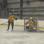 Photo by Emilie Springer
Cody Thomas, junior, number 8 and Blaise Banks, senior, number 30 at the Carlin Cup game in Homer on Jan. 11.