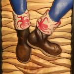 A Little Attitude, a commission piece by Deb Lowney was made from spruce wood and acrylic paint in 2020. Photo provided by Deb Lowney