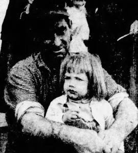 Bob Keeler and his daughter Sandra relax at October 1956 festival in rural Oregon. Photo from The World (Coos Bay, Oregon).