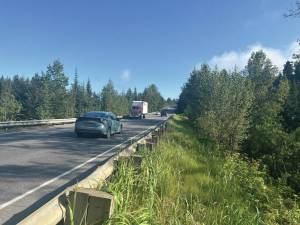 The Sterling Highway at the top of Diamond Creek Recreation Area where proposed the underpass will be installed if confirmed by the Alaska Department of Transportation. Photo provided by Homer Trails Alliance.