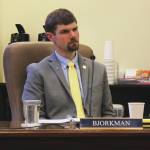 Sen. Jesse Bjorkman, R-Nikiski, listens to testimony during a Senate Community and Regional Affairs Committee hearing on Thursday in Juneau. (Ashlyn OHara/Peninsula Clarion)