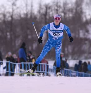 Photo courtesy of Danika Winslow
Soldotnas Tania Boonstra skis in the 5-kilometer skate race at the state Nordic ski meet at Kincaid Park in Anchorage, Alaska, on Thursday, Feb. 22, 2024.