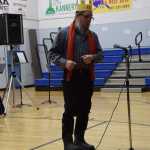 Chapman School special education aide Rob Johnson performs as the King of Naples from Shakespeares The Tempest at the Anchor Point Snow Rondi Cabin Fever Variety Show on Thursday, Feb. 29, 2024 at Chapman School in Anchor Point, Alaska. (Delcenia Cosman/Homer News)