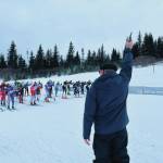 Deland Anderson starts the 2023 Kachemak Nordic Ski Club Marathon at Homers Lookout Trails. Photo provided by Megan Corazza