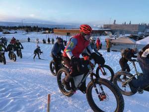 Athletes begin the start of Homer's multisport Epic Race at McNeil Canyon Elementary School last Saturday.  Photo provided by Chuck Lindsay.
