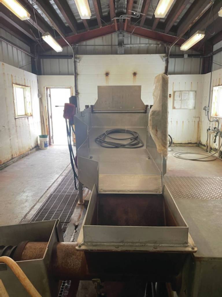 Photo by Emilie Springer
Interior details of the sorting table and grinding machinery at the fish-grinding building on Homer Spit last Friday.