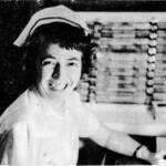 Photo from San Chat, May 1956 issue
In 1956, when this photo of nurse Irmgard Hanks, wife of Rex, was taken for the 10th anniversary of the Seward Sanitorium, the Hanks were still living in Seward but were preparing to move to a new home in Happy Valley. Irmgard was the Night Supervisor and Relief Supervisor for the facility, which fought against the ravages of tuberculosis.