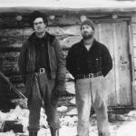 Photo courtesy of Katie Matthews
Wayne Jones (L) poses with William Nutter, circa 1948-49, in front of Nutters homestead cabin in the Happy Valley area. Nutter didnt stay long, but Jones befriended Rex Hanks.