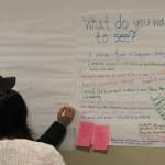 Attendees share their thoughts about a Denaina-focused charter school at a meeting hosted by the Kenaitze Indian Tribe on Thursday, March 28, 2024, in Kenai, Alaska. (Ashlyn OHara/Peninsula Clarion)