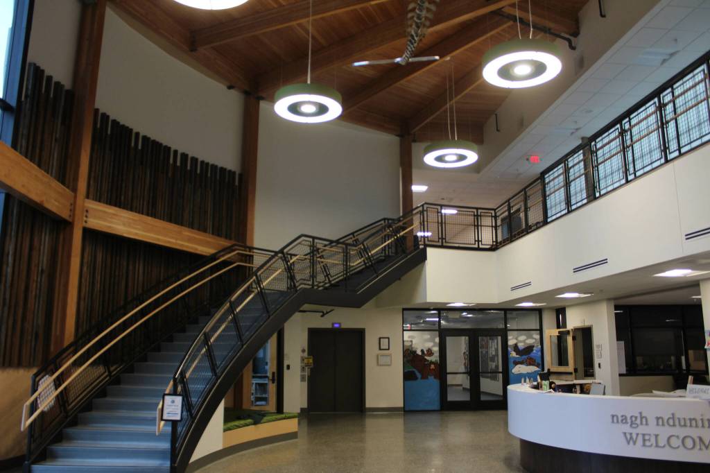 The Kahtnuhtana Duhdeldiht Campus, which would house a proposed Denaina charter school, on Thursday, March 28, 2024, in Kenai, Alaska. (Ashlyn OHara/Peninsula Clarion)