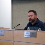 Assembly Member Bill Elam asks questions of representatives of the Kenai Peninsula Borough School District during a joint work session of the School Board and Kenai Peninsula Borough Assembly in Soldotna, Alaska, on Tuesday, April 2, 2024. (Jake Dye/Peninsula Clarion)