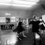 Breezy Berryman (front) runs Spanish Princesses Brenda Pennington, Aurora Springer and Isabelle Ostler through dance rehearsal on Thursday, April 4, 2024 at the Art Barn in Homer, Alaska for the Motivity Dance Schools upcoming performance of the Swan Lake ballet. Photo provided by Breezy Berryman